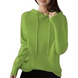 Sudaderas para mujer, holgadas, informales, de manga larga, sudaderas con capucha para mujer, sudaderas con capucha para otoño e invierno, forro polar, suéteres ligeros con capucha y bolsillos (JN, XL