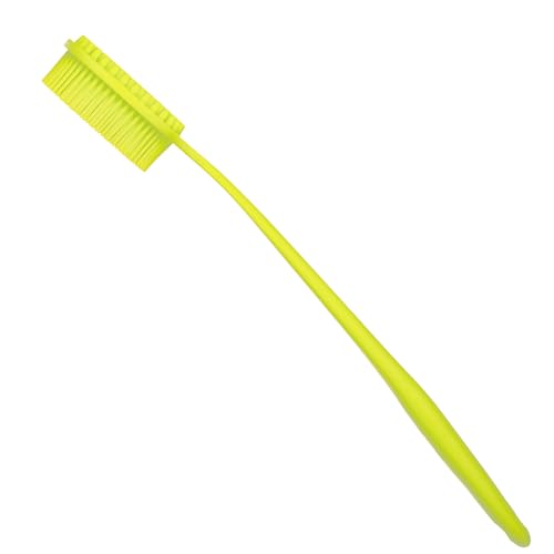 Image of DNC Soft Silicone Back Scrubber Shower Softening Bath Body Brush with Long Handle, BPA-Free, Hypoallergenic, Eco-Friendly (Green)