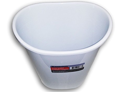 Caneca de basura ovalada pequeña 7 cuartos blanca miniatura 2