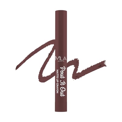 Image of Mila Beaute Pout It Out Matte Lip Crayon | Highly Pigmented & Enriched With Jojoba Oil | Soft Matte Finish | Creamy & Light Weight Texture | Smooth Glide Application | Shade - (Lady Marian 1.25g)