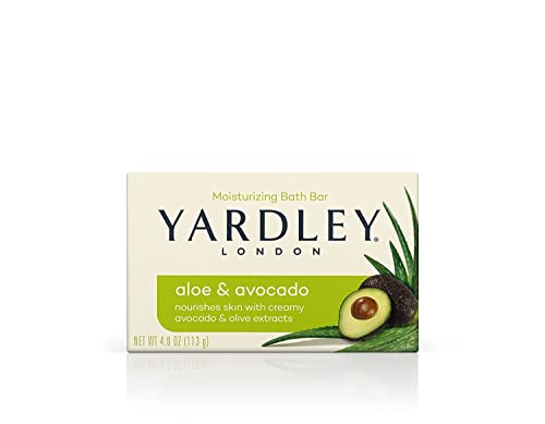 Yardley London Aloe and Avocado Naturally Moisturizing Bath Bar 4.0 oz (Pack of 6)