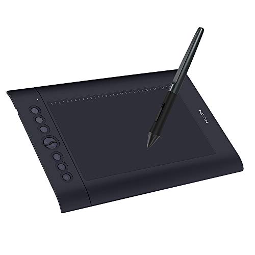 Aibecy Huion H610 Pro V2 10x6.25 pulgadas Tableta de dibujo de gráficos profesional Tablero de almohadilla de firma con 8 teclas Express 16 teclas suaves Niveles 8192 Stylus sin batería