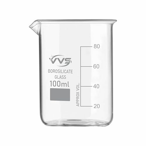 Image of VVS Borosilicate Glass Beaker 100ml pack of 10 of For School College, Lab Laboratry and professional use