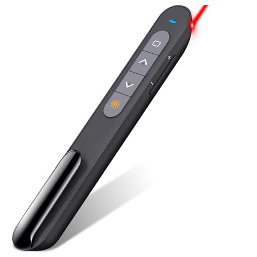 Presentation Clicker w Bluetooth and RF 2.4GHz Dual Modes Red Light, Wireless Presenter Remote Control for Powerpoint Presentations Pointer Slide Clicker for Mac Computer Powered by AAA