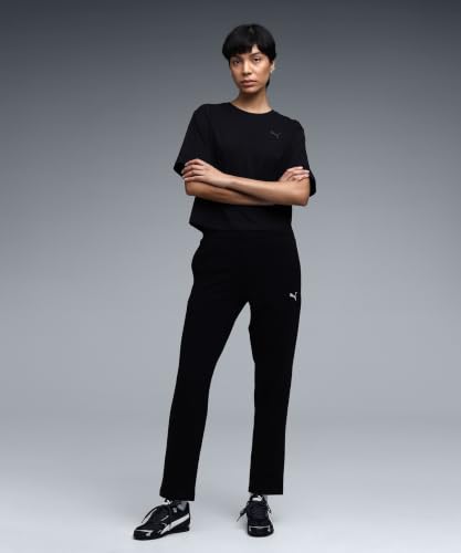 Image of Puma Women Cotton Solid Regular Track Pants for Lounging, Travel, Or Light Activity