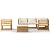YELWHI Patio Set 8 Piece Patio Lounge Set with Cushion Cream Solid Acacia Wood
