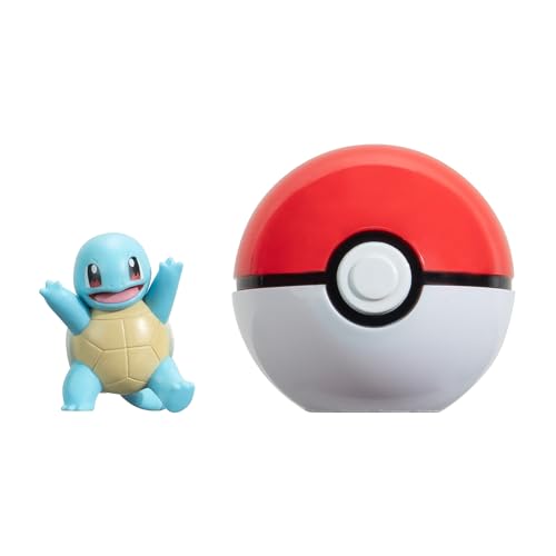 Pokémon Carapuce et Poké Ball Clip ‘N’ Go - Comprend Une Figurine de Combat de 5 cm et Un Accessoire Poké Ball.