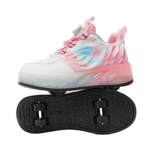 Kids Roller Skate Shoes for Boys and Girls, Outdoor Sport Shoes Sneakers with 2 Wheels Unisex Skateboarding Shoe Retractable Skating Shoes for Children's Park Walking Sports3