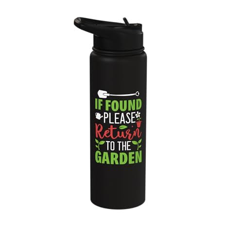 Funny Lost In The Garden Gardening Plants Lover Gardener Stainless Steel Insulated Water Bottle