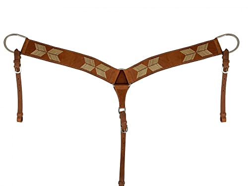 Showman Argentina Cow Leather Breast Collar w/Rawhide Accents