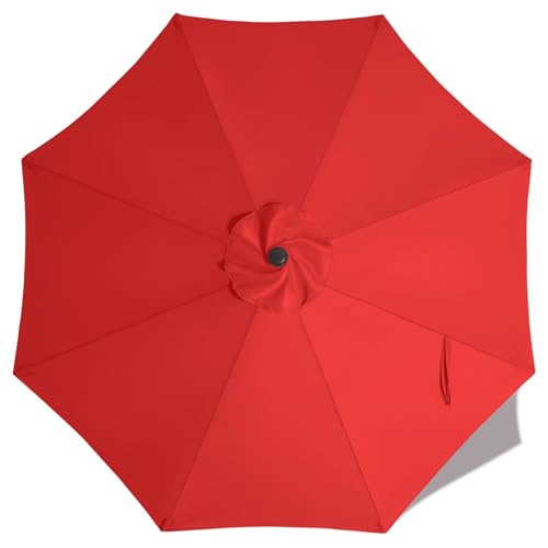Image of ABCCANOPY 9ft Outdoor Umbrella Replacement Top Suit 8 Ribs (Red)