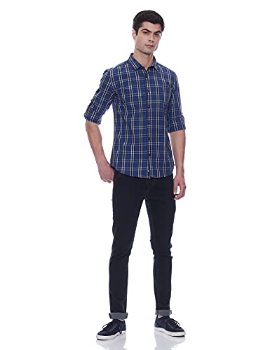 Image of Amazon Brand - Symbol Men's Cotton Checkered Regular Fit Casual Shirt