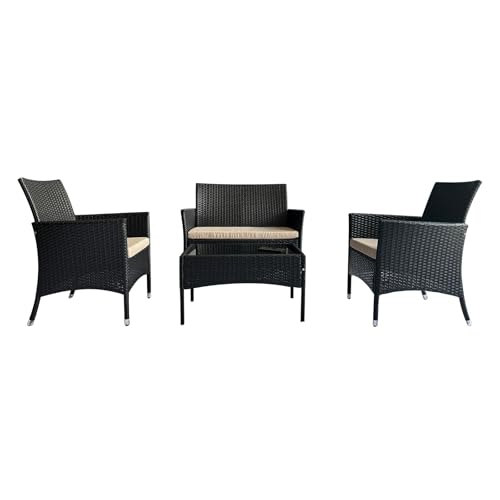 4-Piece-Patio-Furniture-Set-Sectional-Table-Chair-Wicker-Sofa-with-Armrest-Chair-Loveseat-and-Rattan-Side-Table-Outdoor-Conversation-Sets-for-Garden-Lawn-Pool-or-Backyard-CoffeeBeige