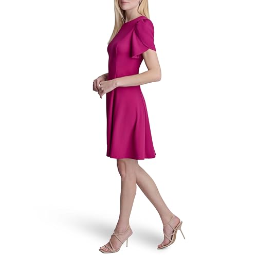 Image of DKNY Women's Tulip Sleeve Fit & Flare Mini Dress