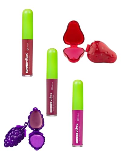 Kit Batons Summer Vibes e Lip Balm Moranguinho e Uvinha Dalla