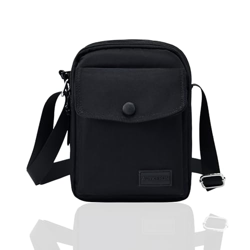 Small Nylon Crossbody Bags for Women with Adjustable Strap, Mini Purse, Shoulder Bag Traveling Workout(Black) ﻿