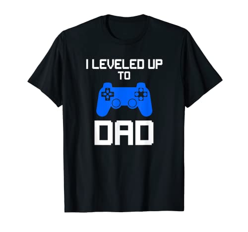 Uomo Maglietta da gioco divertente con scritta "I leveled up to Dad Maglietta