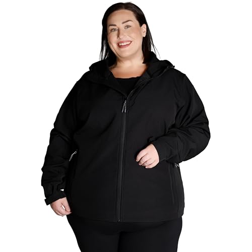 Women's Plus Size Soft Shell Jacket Classic 1X-6X Micro Fleece Spring Fall Hiking Coat