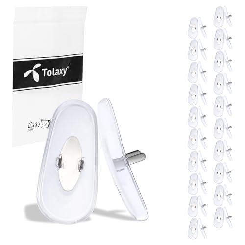 20 Pairs Upgraded Soft Silicone Replacement Nose Pieces for Ray-Ban Aviator RB3025 | RB3044 | RB3026 | RB3030 | RB3211 | RB3362 | Clubmaster Sunglasses, Anti-Slip, Clip-on Nose Pads - Clear