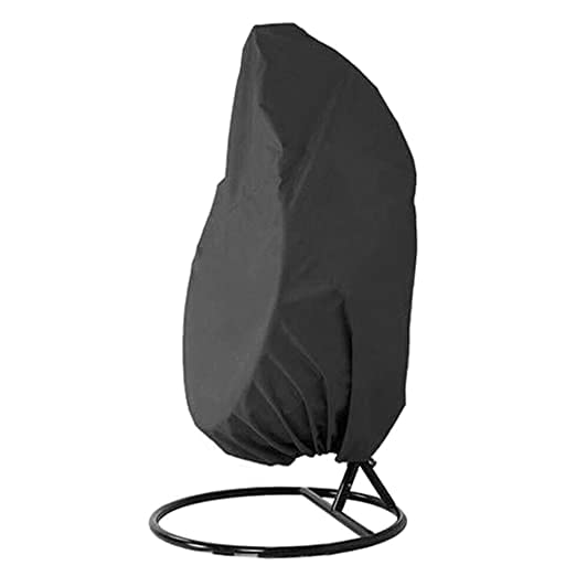 Polyester Hanging Chair Cover Durable Lightweight Egg Swing Chair Cover Waterproof Dust Protector Cover, Fits Most Outdoor Single Swing (75" x 45"inches)(HCC-Black)