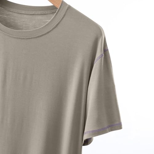 Xiaojmake Mens Sleep Sets 2 Pieces Modal Pajamas Set Ultra Soft Sleepwear Short Sleeve Top & Shorts Bottom Comfy Lounge Set 7