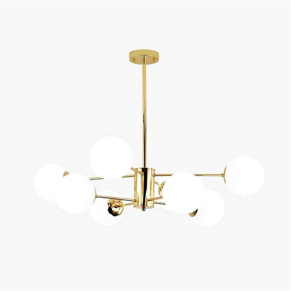KXEcoLife Modern Matte Glass Sphere Chandelier | with Adjustable Lighting Vintage Ceiling Light Fixture for Living Room