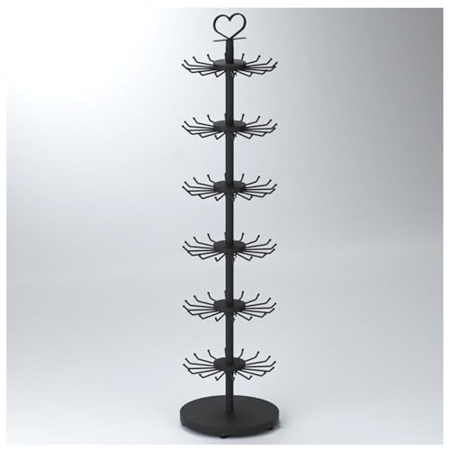 GTHTUHFD Expositor Giratorio De 6 Niveles para Joyería, Snacks Y Venta Minorista   Estante Giratorio para Centros Comerciales, Exposiciones Y Organización De Tiendas.,Black Without Wheels