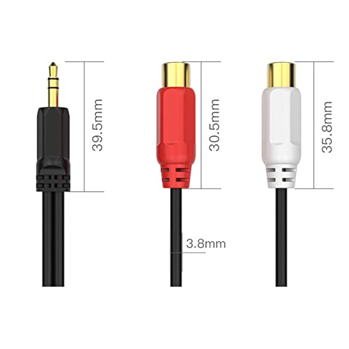 Jacobsparts Aux Audio 3.5Mm 1/8" Male Plug To 2 Rca Phono Female Jack Stereo Cable #TOP3