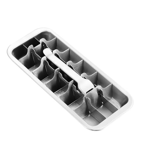 Image of Stainless Steel Ice Cube Tray with 18 Slots,Metal Ice Cube Tray,Easy Release Lever Remove Handle for Making Large Cubes Kitchen & Bar,Stainless Steel Ice Cube