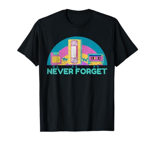 Never Forget 90s 80s VHS Tape Cassette Floppy Disk Retro Gifts For Birthday, Christmas, Thanksgiving, New Year, Valentine's Day, Anniversary Father's Day, Mother's Day, and More