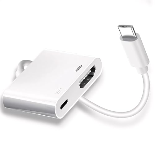 Image of Kinhaly USB C to HDTV for TV, 4K@60Hz Type C to Adapter with Charging Port, iPhone to HD to USB C Adapter Compatible for iPhone 16 /15 Series /iPad Pro /Galaxy /MacBook Pro to HDTV Projector