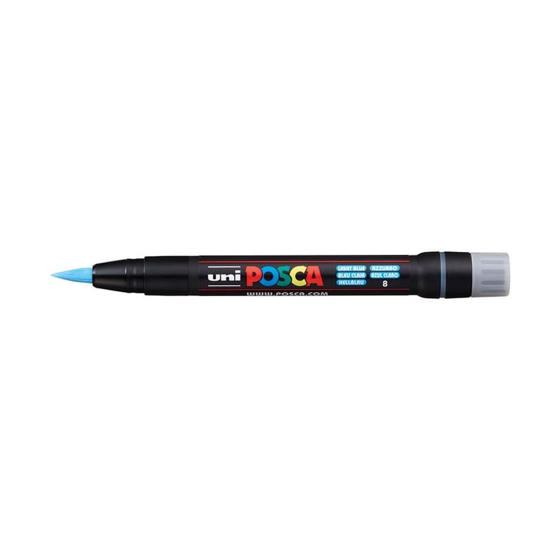 Image of POSCA PCF-350 Paint Marker | 1-10 mm Soft Brush Tip (Light Blue Ink)
