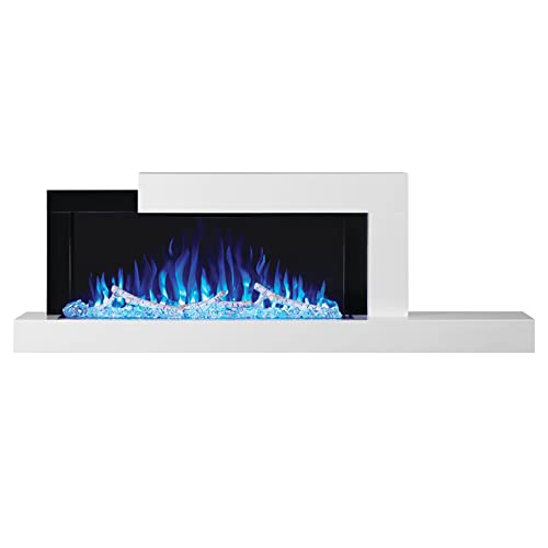 Napoleon Stylus Cara - NEFP32-5019W - Modern Wall Hanging Electric Fireplace, 59-in Long, Black, Crystal & Log Ember Bed, 4 Flame Colors, Remote Included