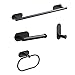 FGDSA Ensemble D'Accessoires De Salle De Bain Noirs 304 Acier Inoxydable Adhésif Porte-Serviettes De Bain Porte-Anneau Porte-Rouleau De Papier Toilette Crochet De Peignoir