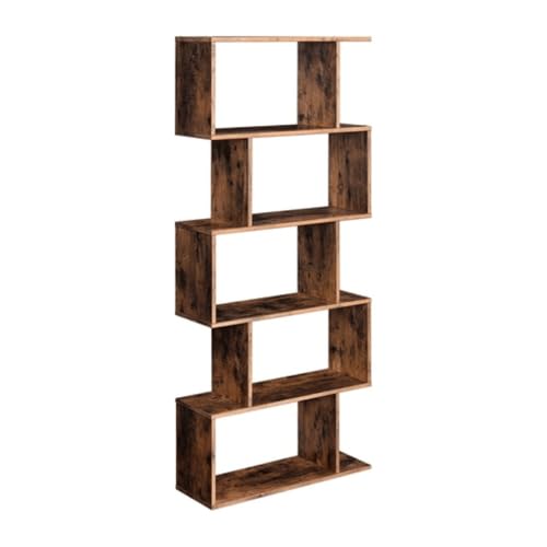 VASAGLE Bookcase, 5-Tier Bookshelf, Display Shelf and Room Divider, Freestanding Decorative Storage...