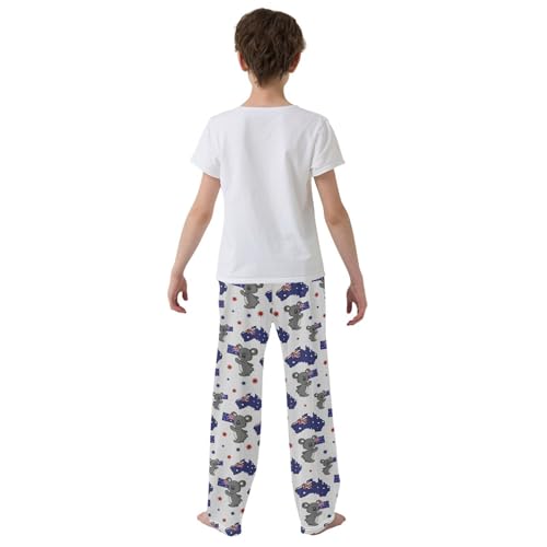 Australia Koala Boys Long Pants Soft Trousers Elastic Waist Kids Lounge Bottoms with Pockets S-XL3