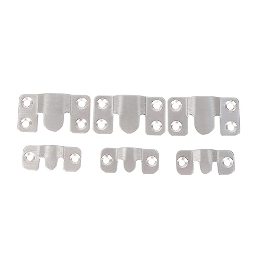 Image of Flush Mount Bracket ,Interlock Hanging 5sets /Pack Stainless Steel Hook Buckles Hanger Hanging Connecting Photo Frame Picture Mirror Wall Hang Hardware(Small), Silver