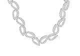 Carissima Gold Women's 18 ct White Gold 1.87 ct Diamond Leaf Linked Necklet of Length 43 cm/17 Inch