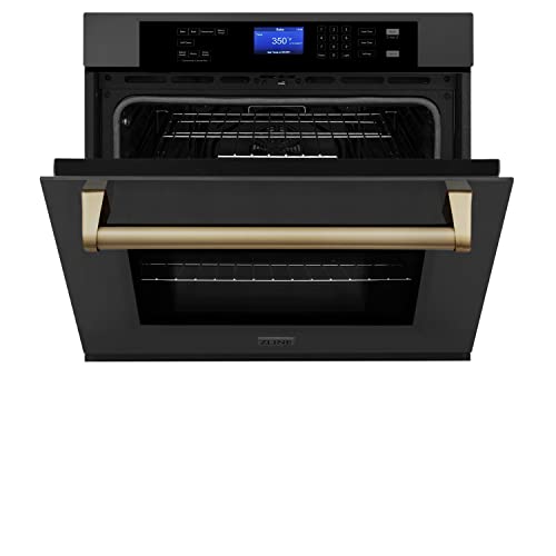 Zline 30" Autograph Edition Single Wall Oven With Self Clean And True Convection In Stainless Steel And Champagne Bronze (Awsz-30-Cb) #TOP1