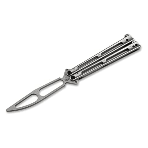Böker Plus Papillon Trainingsmesser - Messer Dummy - Edelstahl Griffmaterial - Balisong Butterfly Trainer, Silber, 25,2cm, 01BO352 Cover