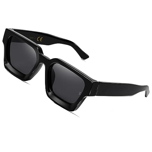 【Occasioni applicabili】：Questo occhiale da sole con montatura spessa è perfetto per le attività all'aperto, come feste, studio fotografico, viaggi, shopping, uso quotidiano e altre attività all'aperto. È un regalo ideale per amici o familiari in occasione di compleanni, San Valentino, Natale, Ringraziamento e altre festività.