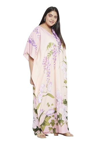 Image of Oussum Women Kaftan Plus Size Polyester Summer Lightweight Caftan Swimsuit Cover Ups Maxi African Mumu Lounge House Dress