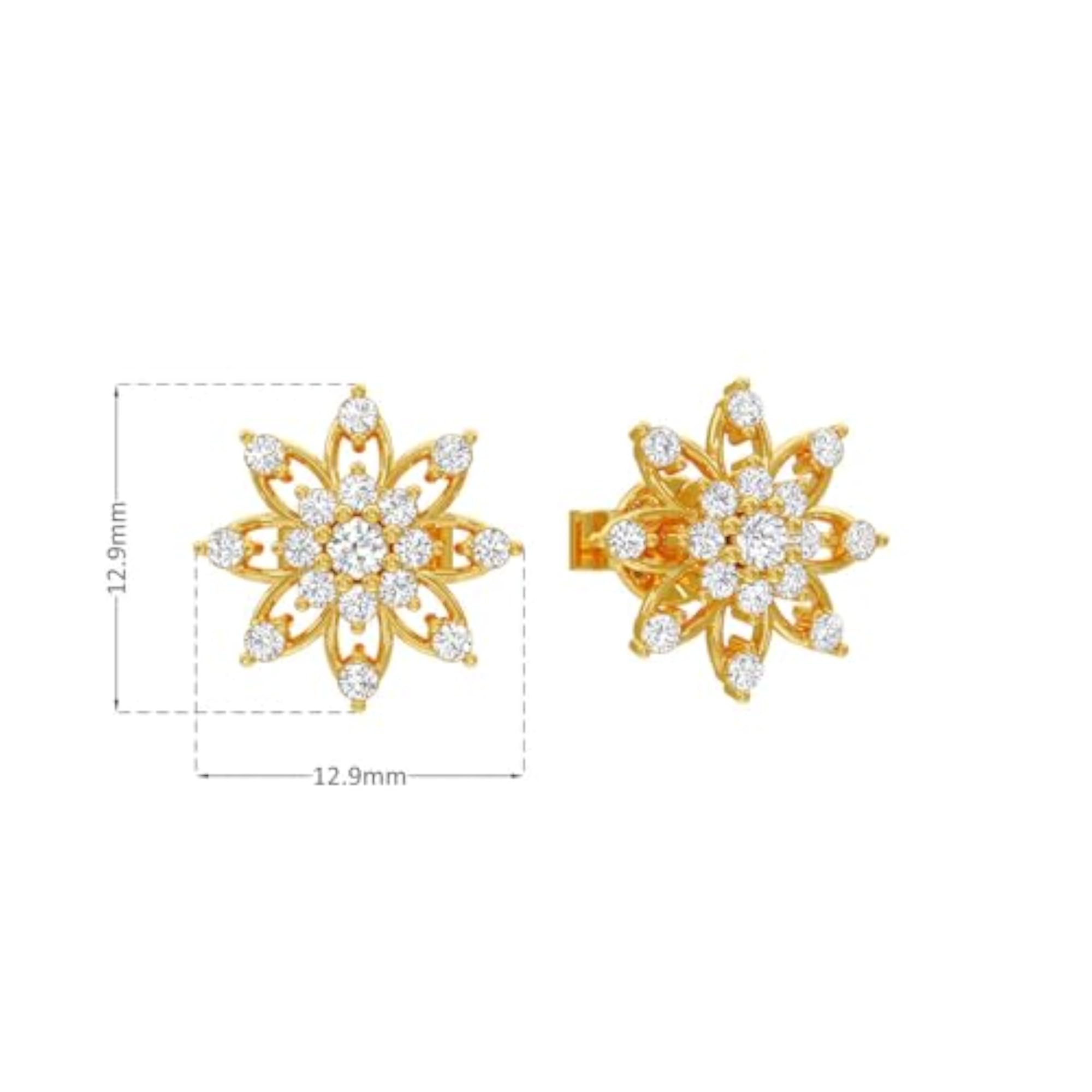 Women's 925 Sterling Silver Gold & Rose Gold Plated Ethereal Bloom Earrings
