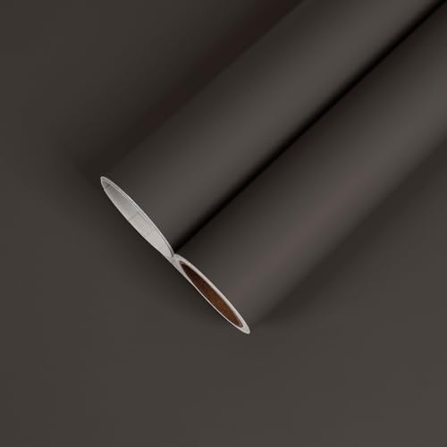 CHIHUT Thicken Mocha Brown Peel and Stick Wallpaper 12”x100” Skin Solid Color Contact Paper for...