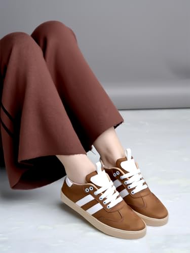 Image of Shoetopia Women's Casual Sneakers || Stylish Lace-Up Sports Shoes with Comfortable Sole || Lightweight Daily Footwear Walking & Running Shoes