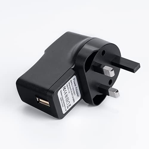 PRUNUS Adapter with indicator light, Perfect for radio, speaker with rechargeable lithium battery (5V/1A, Black)
