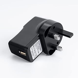 PRUNUS Adapter with indicator light, Perfect for radio, speaker with rechargeable lithium battery (5V/1A, Black)