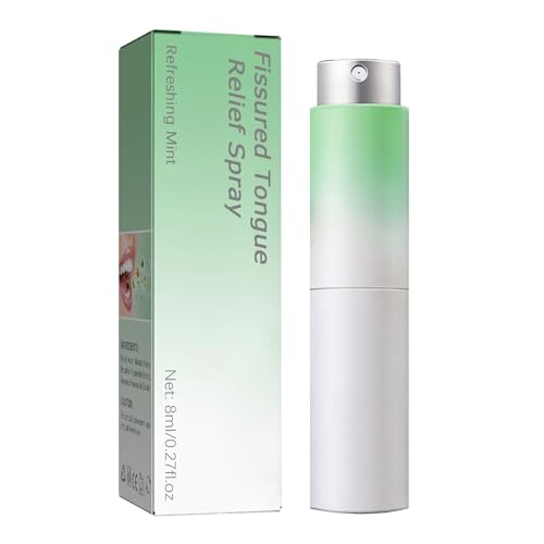 Spray para la Lengua Fisurado Oral,Limpiador Lengua,Spray Hidratante para la Boca Seca,Bucal Refrescante para el Aliento Contra el Mal Aliento Oral,Ambientador Bucal,6ml,Menta