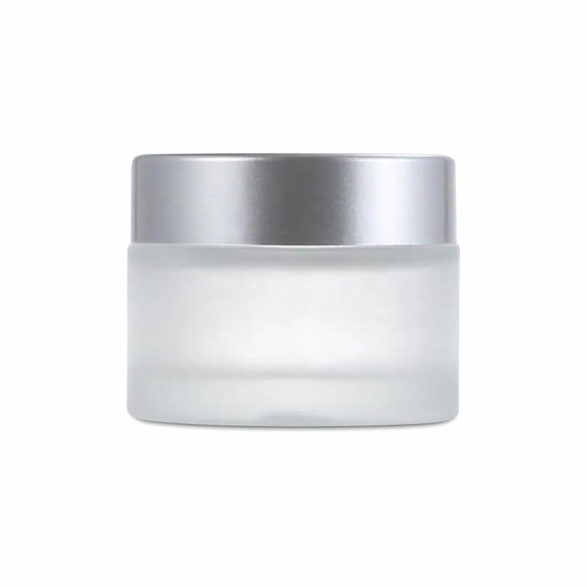 30gm Pack of 6 Frosted Glass Jars with Silver Lids