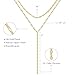 KissYan Gold Long Necklace for Women, 14K Gold Plated Lariat Chain Dainty Layered Y Shaped CZ Drop Pendant Choker Necklaces Fashion Jewelry Gifts